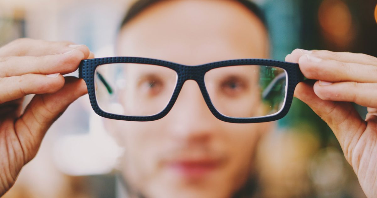 black rectangle glasses